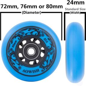 img 1 attached to 🛼 AOWISH 4-Pack Inline Skate Wheels for Outdoor Skating - Asphalt Formula 85A Hockey Roller Blades Replacement Wheels with ABEC-9 Bearings and Aluminum Spacers