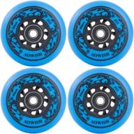 🛼 aowish 4-pack inline skate wheels for outdoor skating - asphalt formula 85a hockey roller blades replacement wheels with abec-9 bearings and aluminum spacers logo