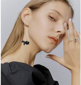 img 1 attached to 💃 Lightweight Girls' Jewelry: DAMLENG Simulation Earrings with Asymmetry Design