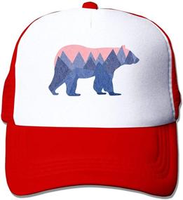 img 4 attached to 🧢 Kids 3-13 Years Bear Mountain Youth Toddler Mesh Hats Baseball Trucker Cap by Waldeal