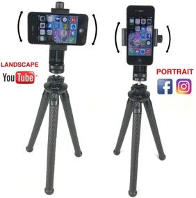 img 3 attached to Bendable 12inch Mini Tripod - Socialite Flexible Camera Stand with Rotating Cell Phone Mount 📷 - Compatible with iPhone, Android, DSLR, Go PRO, Nikon, Canon, Sony Digital Cameras - Enhanced SEO