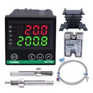 🌡️ twidec/digital display pid temperature controllers thermostat - ac 85v - 265v 72x72mm + k sensor thermocouple + black heat sink and solid state relay ssr 40da mc700-b11-ssr40 logo