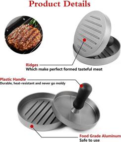 img 3 attached to 🍔 Gkotta Hamburger Press Patty Maker with Wax Paper and Gloves - 1/4 to 1/3 Lb Aluminum Non-Stick Burger Patty Press, 4.5 Inch Diameter, 8 oz Weight