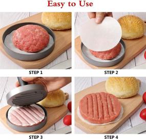 img 2 attached to 🍔 Gkotta Hamburger Press Patty Maker with Wax Paper and Gloves - 1/4 to 1/3 Lb Aluminum Non-Stick Burger Patty Press, 4.5 Inch Diameter, 8 oz Weight