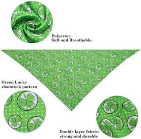 img 2 attached to 🍀 St Patrick's Day Dog Bandana - Cute Green Pet Scarf with Clover Print for Dogs and Cats of All Sizes