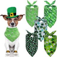 🍀 st patrick's day dog bandana - cute green pet scarf with clover print for dogs and cats of all sizes логотип