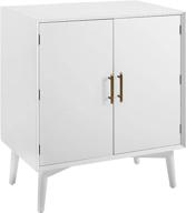 🎉 crosley furniture landon mid-century modern bar cabinet, white: stylish and functional storage solution logo