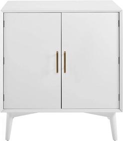 img 3 attached to 🎉 Crosley Furniture Landon Mid-Century Modern Bar Cabinet, White: Stylish and Functional Storage Solution