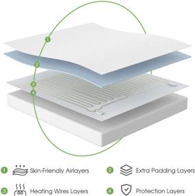 img 1 attached to 🛌 King Size Electric Heated Mattress Pad Cover with Dual Control, Timer and Adjustable Auto Shut Off - 10 Heat Settings, Heating Blanket