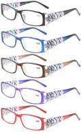 👓 eyekepper 5-pack crystal arm spring hinges womens reading glasses +1.0 - stylish look with aeropittura design logo