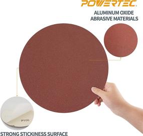 img 1 attached to 🔸 10-Pack of POWERTEC 110380 12-Inch PSA 60 Grit Aluminum Oxide Adhesive Sanding Discs