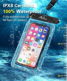 img 3 attached to 📱 MoKo Floatable Phone Pouch Holder [2 Pack], Waterproof Case with Lanyard for iPhone 13/13 Pro Max, iPhone 12/12 Pro Max, 11 Pro, X/Xr/Xs Max and Samsung S21/S20/S10/S9/S8