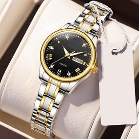 img 3 attached to Watches Luxury Quartz Waterproof Stainless Women's Watches