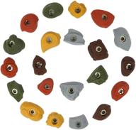 atomik rock climbing holds: set of 21 small bolt-on classic footholds in assorted earth tones for optimal grip and style logo