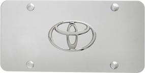 img 1 attached to 🚗 Хромированная стальная номерная доска Toyota 3D с логотипом от Au-TOMOTIVE GOLD