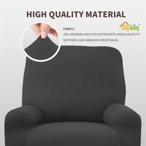 img 2 attached to 🛋️ Stretchy & Washable Microfiber Recliner Slipcover – Easy-Going Spandex Soft Sofa Couch Cover, Elastic Bottom, Furniture Protector for Kids and Pets (Recliner, Dark Gray)