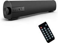 upgraded portable soundbar for tv/pc, indoor/outdoor wired & wireless bluetooth 5.0 speaker with remote control and coax cable, 2x5w mini home theater soundbar with built-in subwoofers for projector logo