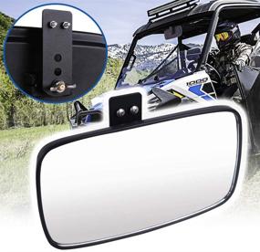 img 4 attached to 🚗 Ranger Rear View Mirror - UNIGT Center Convex Rearview Mirrors Compatible with Polaris Ranger 500 570 900 XP 1000 XP/Crew (2017-2021) | Factory Drop Down Mounting Tab 2879969