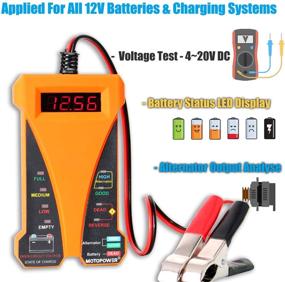 img 2 attached to 🔋 MOTOPOWER MP0514D 12V Digital Battery Tester Voltmeter and Charging System Analyzer - Efficient & Accurate Monitoring with LCD Display and LED Indication - Orange Rubber Paint