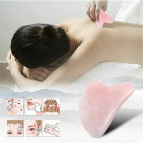 img 3 attached to Инструмент для Gua Sha массажа лица: натуральный нефрит для лечения точек триггеров и скребкового массажа - Роза