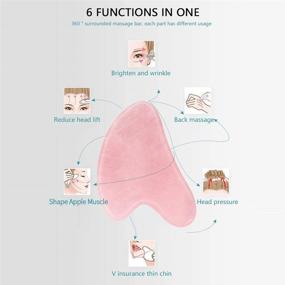 img 1 attached to Инструмент для Gua Sha массажа лица: натуральный нефрит для лечения точек триггеров и скребкового массажа - Роза