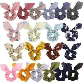 img 4 attached to 🎀 TOBATOBA 20-Piece Bow Hair Scrunchies Set: Chiffon Hair Elastics for Women - Perfect Gift for Hair Lovers!