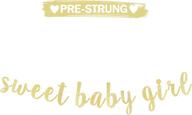 🎀 lingteer sweet baby girl gold glitter bunting banner - ideal for baby girl shower & first birthday party decor logo