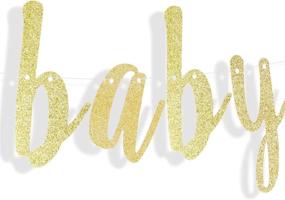 img 1 attached to 🎀 Lingteer Sweet Baby Girl Gold Glitter Bunting Banner - Ideal for Baby Girl Shower & First Birthday Party Decor