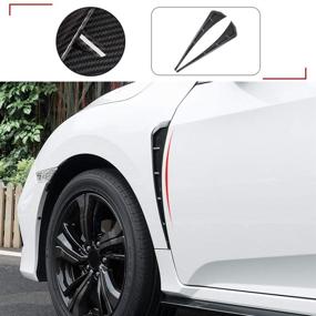 img 3 attached to 🚗 Enhance Your Car's Style with OTRTSUCC Car Fender Side Vents, ABS Carbon Fiber Spoiler, Fender Decorative Stickers, Air Flow Intake Hole Grille Auto Exterior Accessories Universal