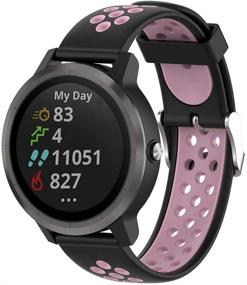 img 2 attached to 💗 Совместимый ремешок Shenray для Garmin Vivoactive 3, Samsung Gear Sport R600, Gear S2 Classic, R850 R830 R820 R810 R732 R600 R500 - черный и розовый