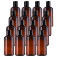 bekith 16-pack 8oz clear plastic squeeze bottles with disc cap - travel containers for shampoo, lotions, liquid body soap, creams logo