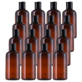 img 4 attached to Bekith 16-Pack 8oz Clear Plastic Squeeze Bottles with Disc Cap - Travel Containers for Shampoo, Lotions, Liquid Body Soap, Creams
