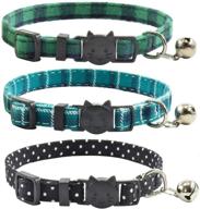 set of 3 xpangle breakaway cat collars with bell – durable, safe, and cute kitten collars – adjustable kitty collar for cat puppy (7.5-11in) logo