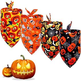 img 3 attached to Pieces Dog Halloween Bandana Bibs