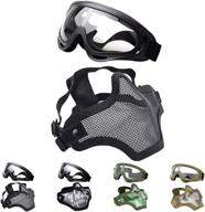 outgeek airsoft half face mask steel mesh and goggles set: optimal protection and enhanced vision logo