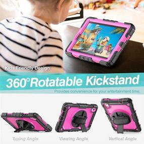 img 2 attached to Rugged Shockproof Case for Lenovo Tab M8 FHD, Lenovo M8 Tablet 8 Inch 2020/2019, Kids Friendly with Screen Protector, Stand - Rose Red
