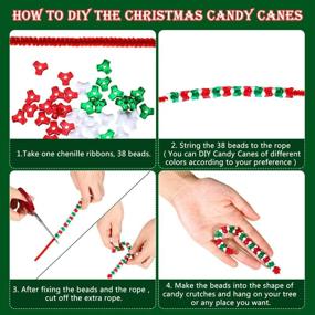 img 1 attached to 🎄 30-Piece Christmas Beaded Ornament Kit: DIY Candy Cane Assortment for Xmas Party Decorations - 5 Festive Styles