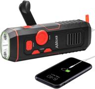 📻 2021 newest aimoxa emergency self powered radio: crank portable weather radio with led flashlight, power bank, and sos alarm for home & outdoor use – usb rechargeable logo
