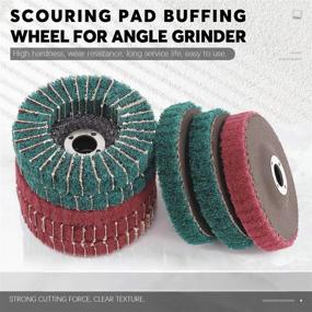 img 2 attached to 🛠️ Rustark 8 Pieces 4-Inch Nylon Fiber Flap Disc Polishing Grinding Wheel Set, Scouring Pad Buffing Wheel for Angle Grinder, Abrasive Sanding Wheels, Nylon Polishing Disc Kit (120/180/240/320 Grit)