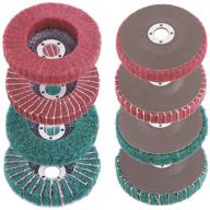 🛠️ rustark 8 pieces 4-inch nylon fiber flap disc polishing grinding wheel set, scouring pad buffing wheel for angle grinder, abrasive sanding wheels, nylon polishing disc kit (120/180/240/320 grit) logo