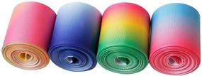 img 4 attached to 🌈 Rainbow Gradient Color Grosgrain Ribbon - 2 Inch Width, 20 Yards, Multi Color