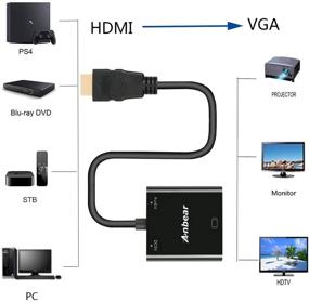 img 1 attached to 🔌 2 набора адаптеров HDMI к VGA с покрытием из золота от Anbear - от мужского к женскому разъему - совместимые с компьютерами, настольными компьютерами, ноутбуками, ПК, мониторами, проекторами, HDTV, Chromebooks, Rokus, Xbox и не только.