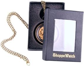 img 1 attached to ⌛ Steampunk Mechanical Skeleton Pocket Watch by ShoppeWatch