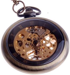 img 4 attached to ⌛ Механический скелет стимпанк карманные часы от ShoppeWatch
