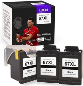 img 4 attached to 🖨️ LemeroUtrust Remanufactured HP 67 67XL Ink Cartridge Replacement for DeskJet 1255 2722 2724 2725 Plus 4155 4152 4140 Envy Pro 6455 6475 6052 6058 (1 Print Head, 3 Black Ink Cartridges)