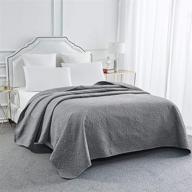 sophia & william king size bed quilt: reversible, lightweight coverlet in iron grey logo