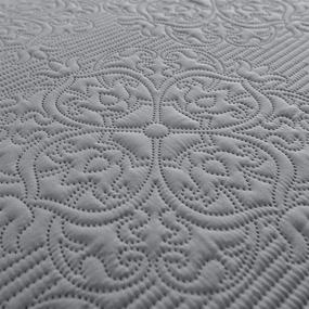 img 1 attached to Sophia & William King Size Bed Quilt: Reversible, Lightweight Coverlet in Iron Grey