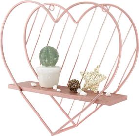 img 4 attached to 🌹 Romantic Rose Gold Heart Floating Shelves: Small Metal Storage for Bedroom, Kitchen, and Bathroom – Unique and Cute Decor by Afuly