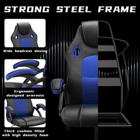 img 1 attached to Ninecer High Back Ergonomic Office Chair for Adults - 330 lbs Weight Capacity, Comfortable Home Office Desk Chair for Teens, Affordable Computer Gaming Chair with Lumbar Support - Blue