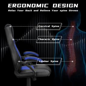 img 2 attached to Ninecer High Back Ergonomic Office Chair for Adults - 330 lbs Weight Capacity, Comfortable Home Office Desk Chair for Teens, Affordable Computer Gaming Chair with Lumbar Support - Blue